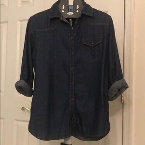 Zara Basic Denim Button Up Shirt